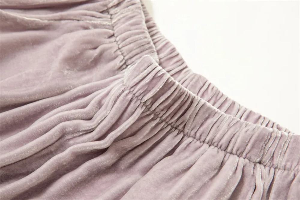 Pantalon en velours de soie de mûrier naturelle 30%, pantalon à jambe droite avec poche à taille élastique à la mode pour femmes, nouveau printemps 2026