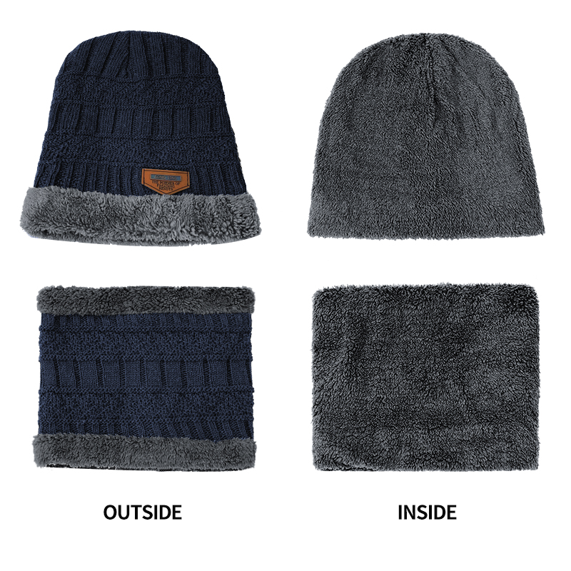 Bonnet d'hiver pour hommes, tricoté, bonnet d'hiver pour femmes, écharpe de cou en laine épaisse, cagoule, masque, chapeaux