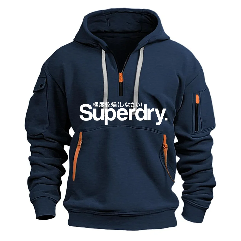 Sweat-shirt à capuche pour hommes, ample, à la mode, pour jogging en plein air et fitness, nouvelle collection automne et hiver 2025