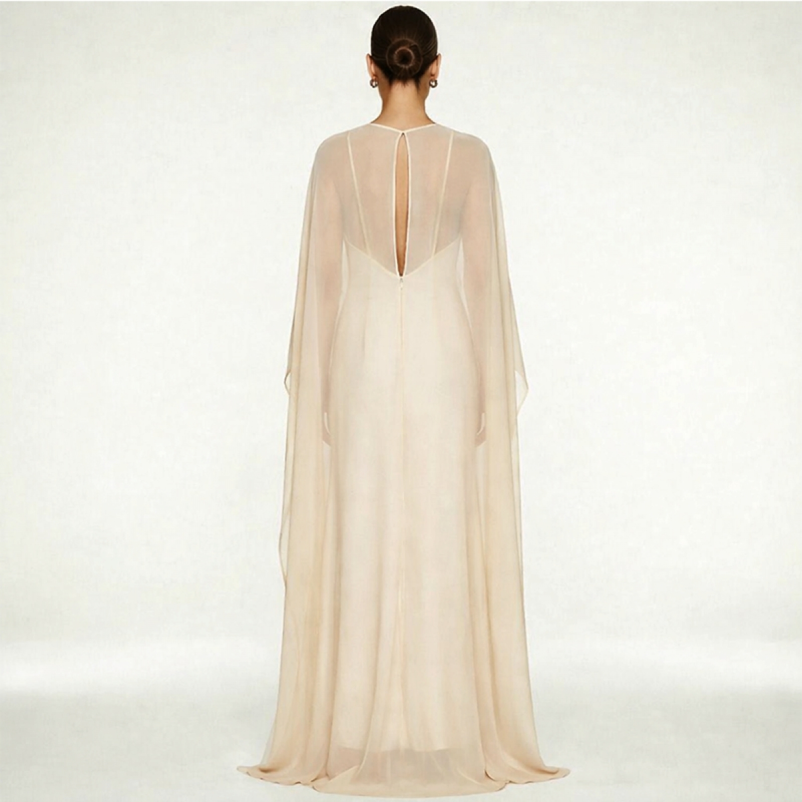 Blouse en mousseline transparente pour femme, cape longue, châle élégant, couvre-venteau, hauts de soirée, cape de fête