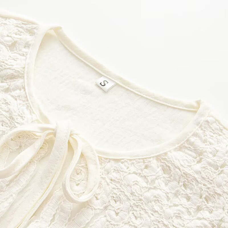 Nouveaux vêtements pour femmes style européen et américain à la mode col rond à lacets chemise décontractée demi-jupe ensemble