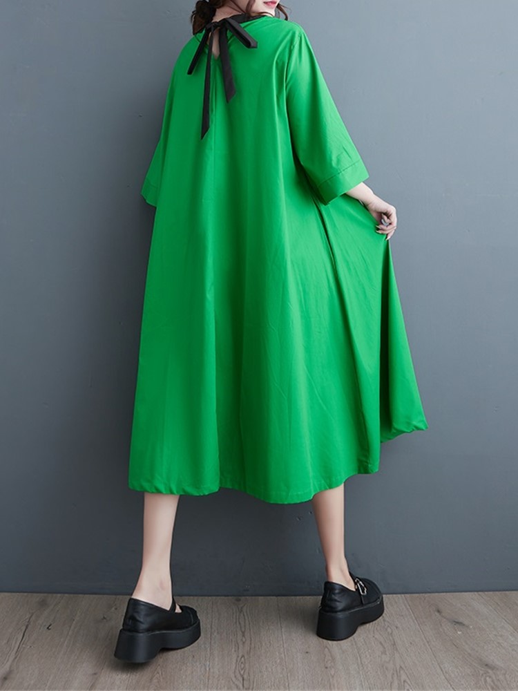 Robe ample vintage à manches longues pour femme, nouvelle collection printemps-été-automne, élégante et décontractée, vêtement 2026