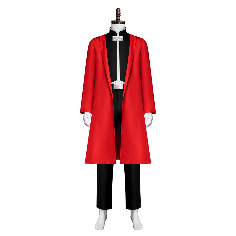 Costumes de Cosplay Anime Cos Fullmetal Alchemist Edward Elric, tenue rouge, uniforme d'halloween et de noël, Costume de Cosplay taille personnalisée