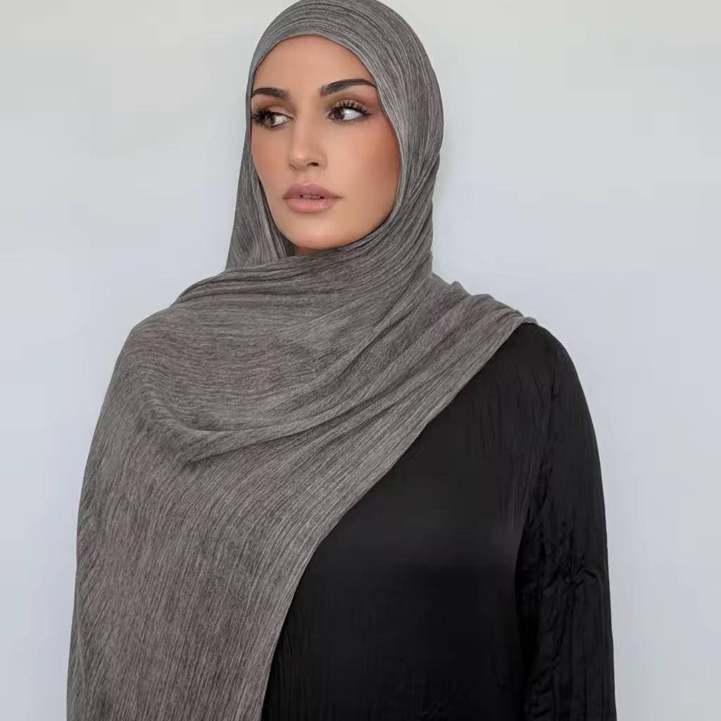 Nouveau Hijab en Rayonne de Haute Qualité, Style Rétro Plissé, pour Femmes Musulmanes, Foulard à Rayures, Châle de Ramadan, Bandeau, Turban Doux, Écharpes et Voiles