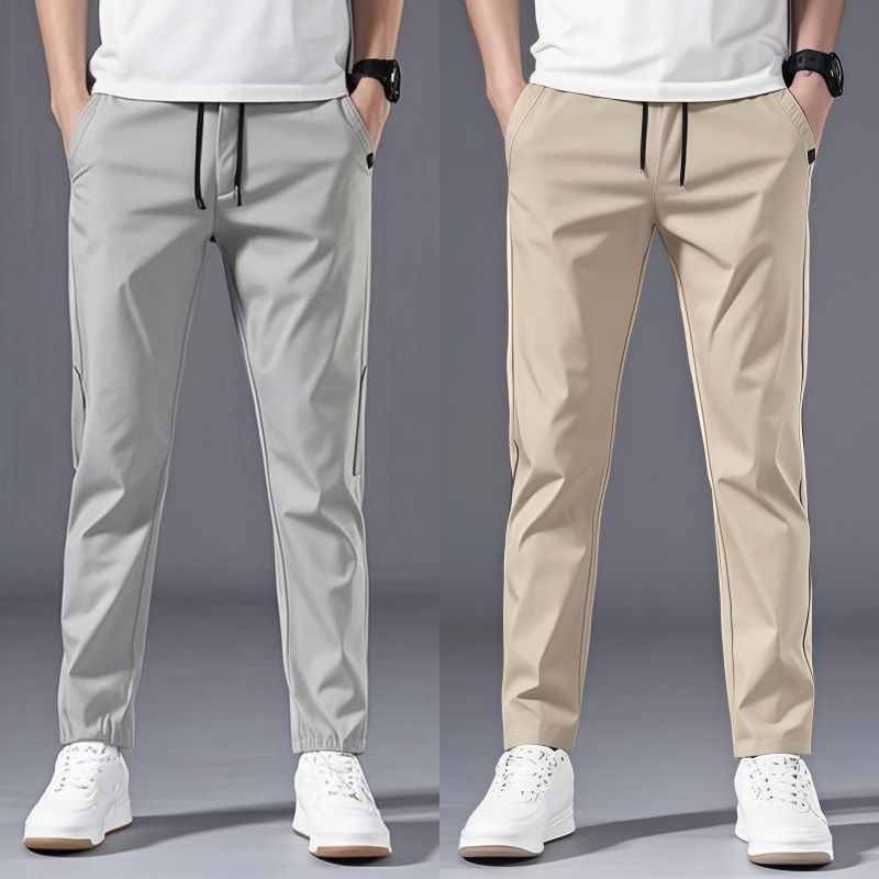 Pantalons décontractés pour hommes, Version coréenne, pantalons de sport d'été fins pour hommes, amples et polyvalents, tendance, légers, droits de luxe