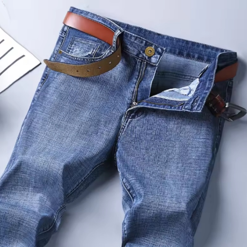 Jean droit pour homme tendance, nouvelle collection 2026, pantalon slim extensible confortable et doux, en denim, pour affaires, vêtements de marque pour homme ﻿