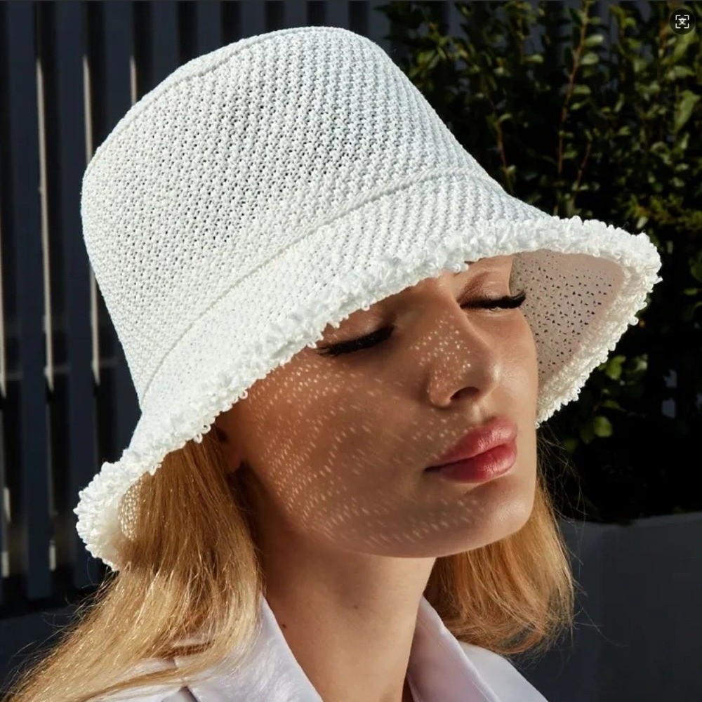Chapeau de pêcheur pliable tendance, léger, à large bord, en paille Panama, protection UV, chapeau de soleil de plage