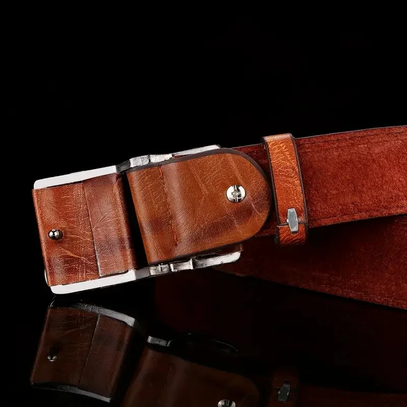Ceinture d'affaires pour hommes, boucle lisse, ceinture de loisirs, ceinture en jean, costume, pantalon