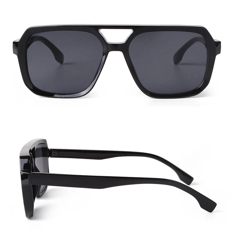 ChimPilot-Lunettes de soleil pour femmes et hommes, design de marque, double pont, écaille de tortue, lentille marron, rétro, lunettes d'aviation