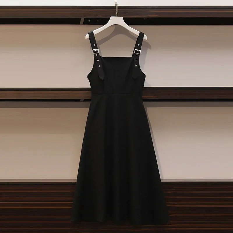 Nouvel ensemble femme grande taille 2026, costume printemps et automne, chemise + robe, ensemble deux pièces pour femme