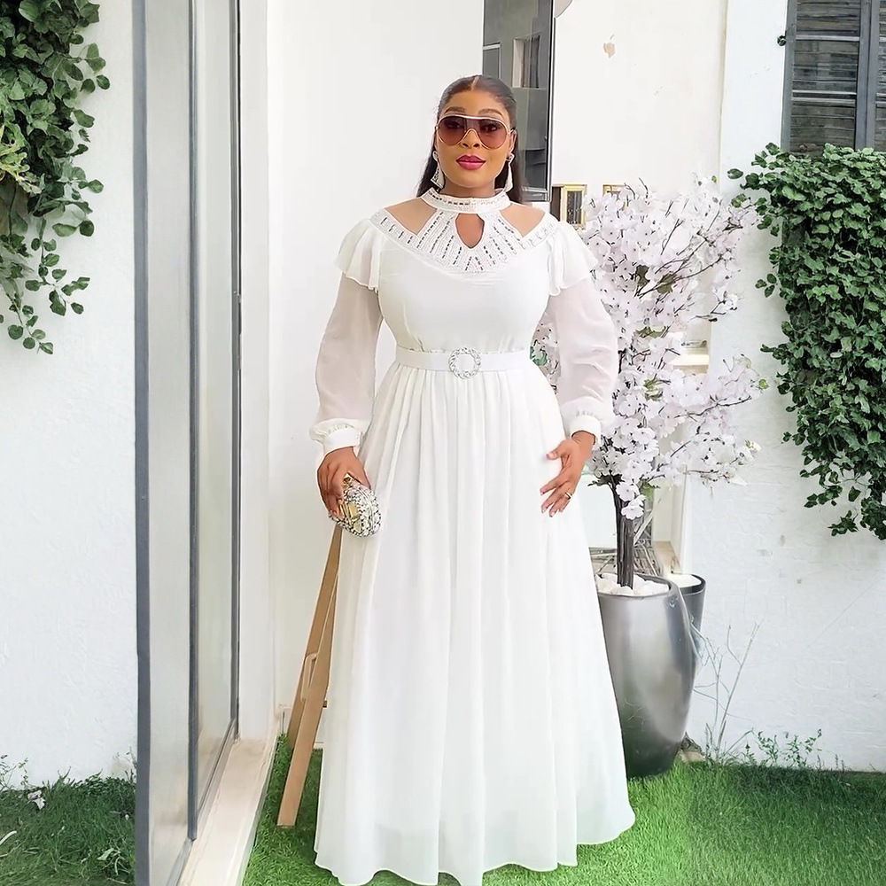 Robes de soirée africaines pour femmes, grande taille, vêtements africains, été, en mousseline de soie, longue robe Maxi, Kaftan élégant, robe musulmane, nouvelle collection 2025