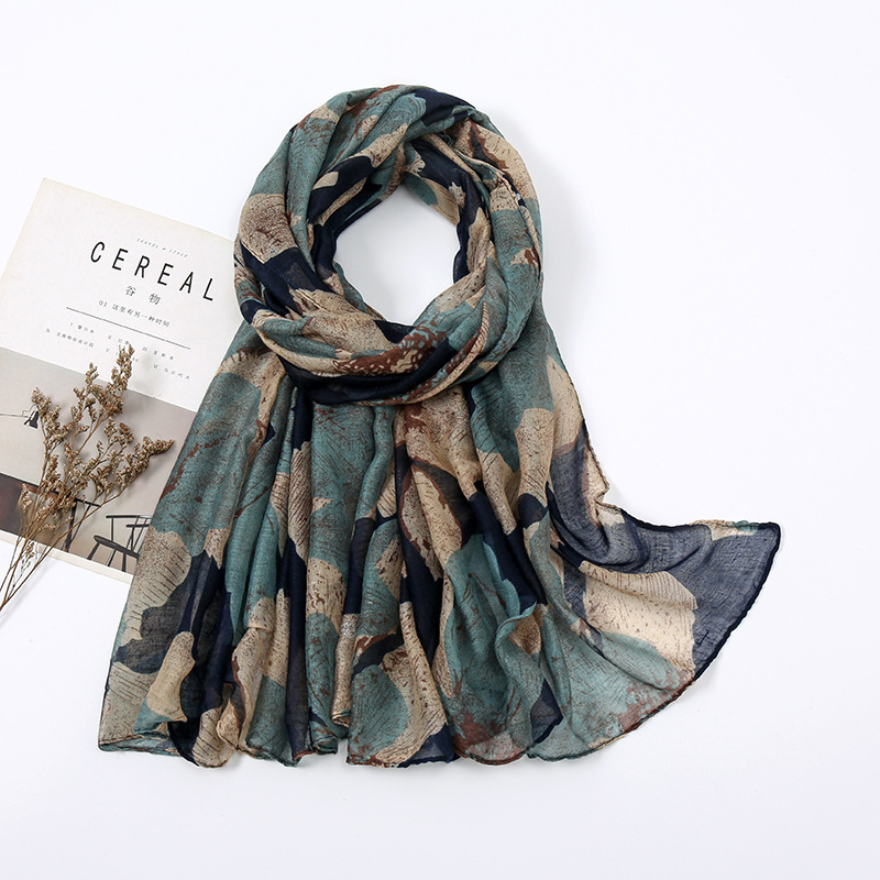 Écharpe en Viscose florale rétro pour femme, châle et enveloppes en Voile imprimé, Pashmina, Hijab musulman, nouvelle mode automne 2023, 180x80Cm