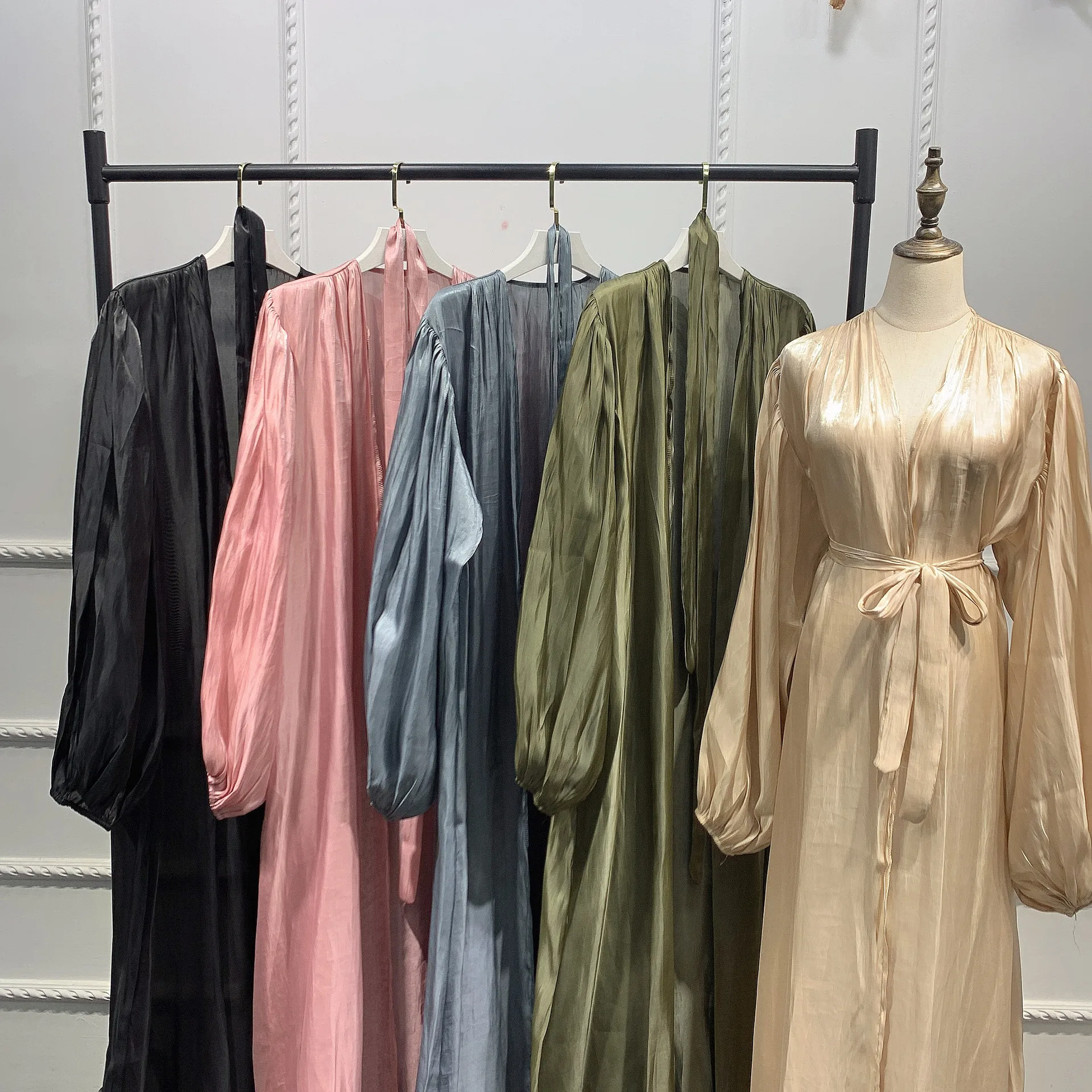 Abayas caftan pour femmes, robe longue musulmane, kimono, cardigan, Dubaï, Turquie, Islam, arabe, robe modeste