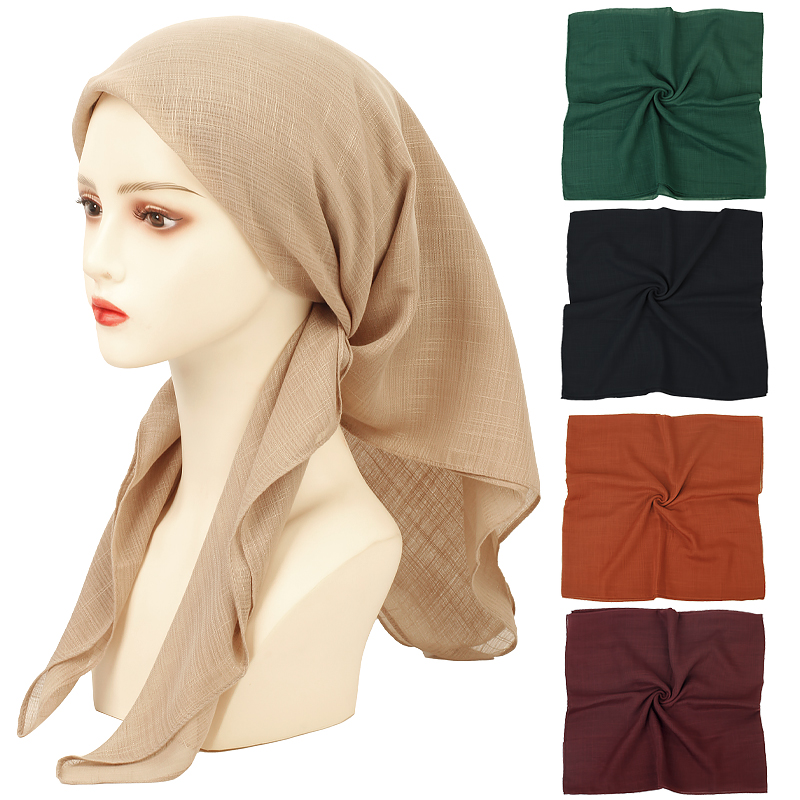 Geebro nouvelle mode femmes couleur unie Foulard Foulard Snood Foulard femme Foulard châle foulards rétro tête cou soie