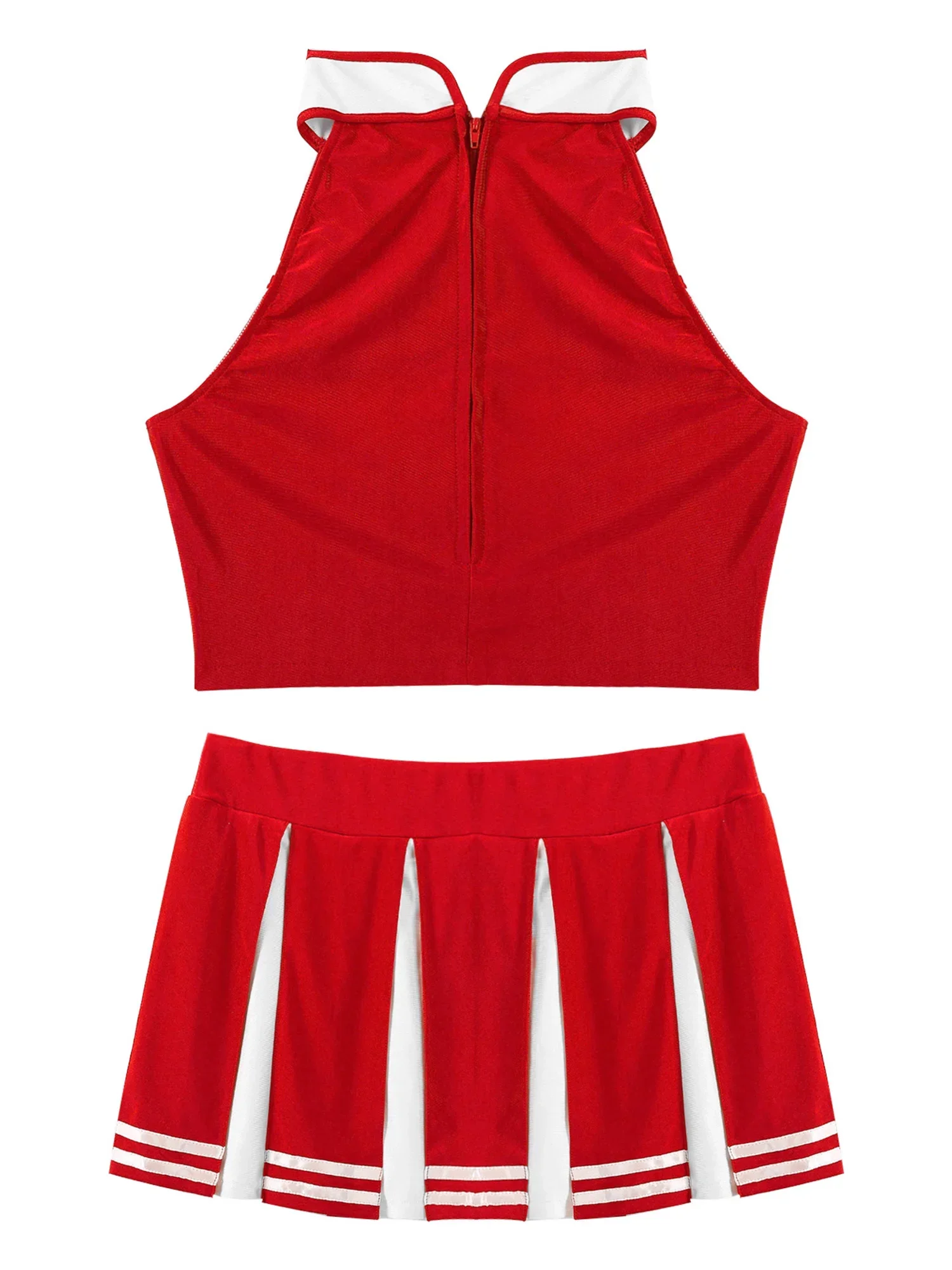 Costume de carnaval 2 pièces pour femmes adultes, uniforme de pom-pom girl, tenue de Cosplay, haut court avec Mini jupe, déguisement d'halloween, fête