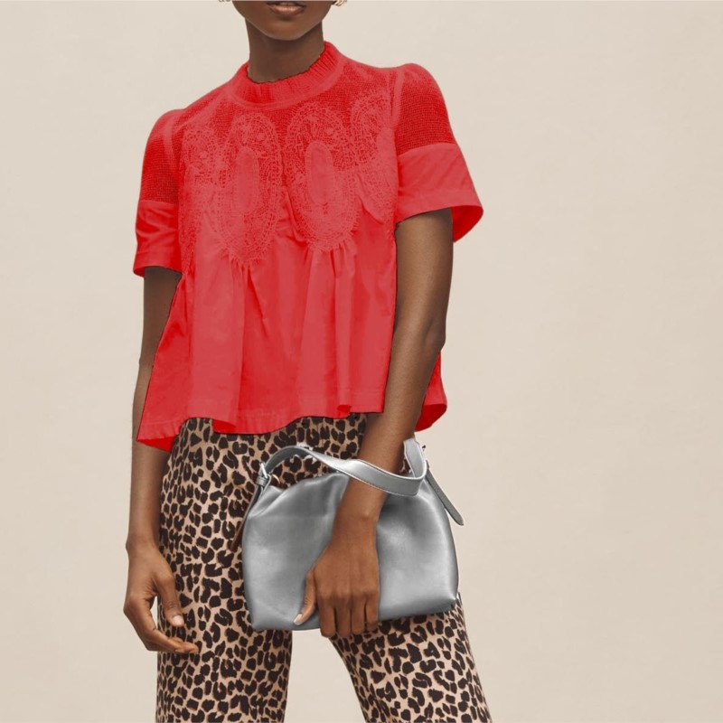 Chemisiers en dentelle à la mode pour femmes, style Boho, col rond, maille brodée, couleur unie, jupe ample, hauts à manches courtes, chemise Streetwear, été, 2026