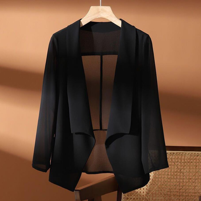 Manteau en mousseline de soie pour femmes, châle féminin, vêtements d'été, protection solaire, veste mince, cardigan, mode, nouveau, 2025