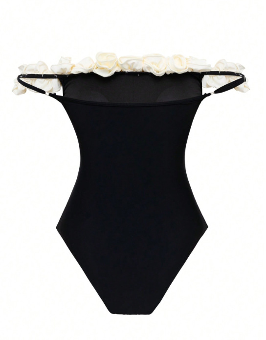 Maillot de bain une pièce 2026 Nouveauté Maillot de bain floral uni pour femme Maillot de bain bandeau Tenue de plage Monokini Maillots de bain féminins
