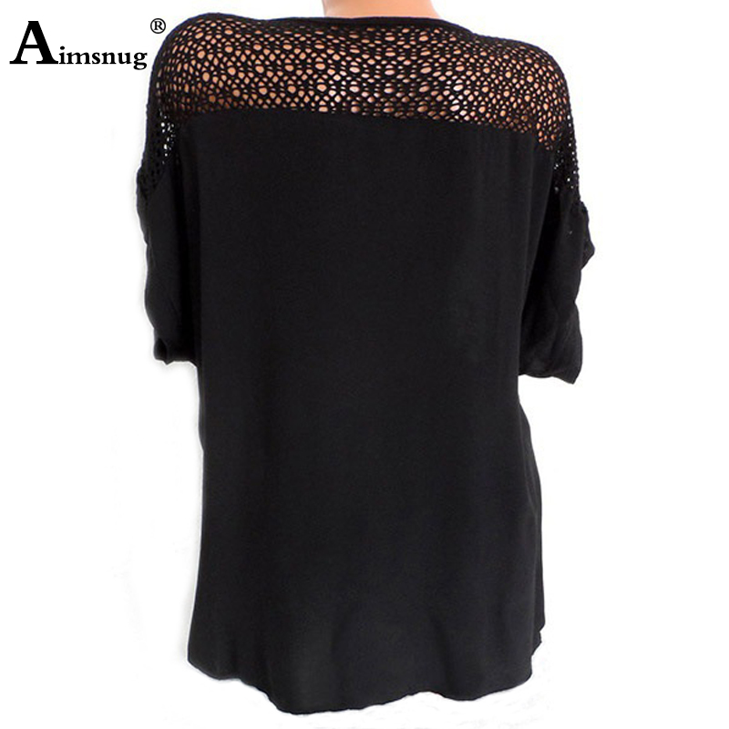 Grande taille S-6XL femmes nouveau été creux solide Y-manches chauve-souris broderie femme T-Shirt Streetwear adt dames Tee Shirt