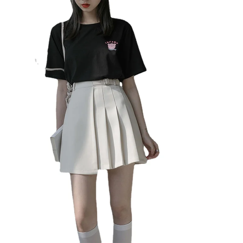 Mini jupe plissée demi-longueur pour femmes, taille haute, ligne a irrégulière, courte, printemps, nouvelle collection
