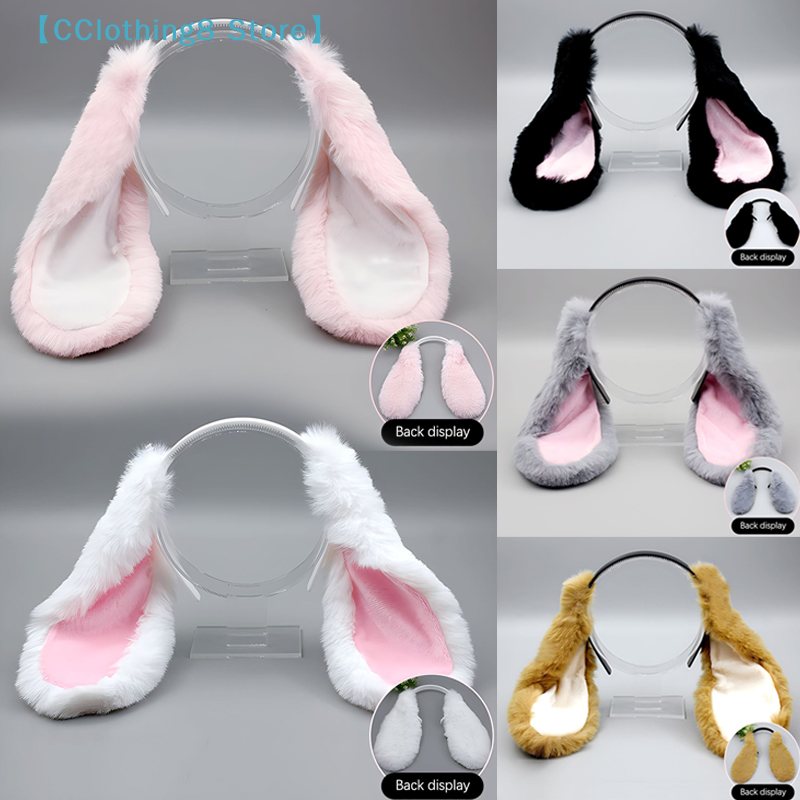 Serre-tête en peluche avec oreilles de lapin mignonnes, accessoires de coiffure pour costume de cosplay, pour adultes, pour fête【AliS8】