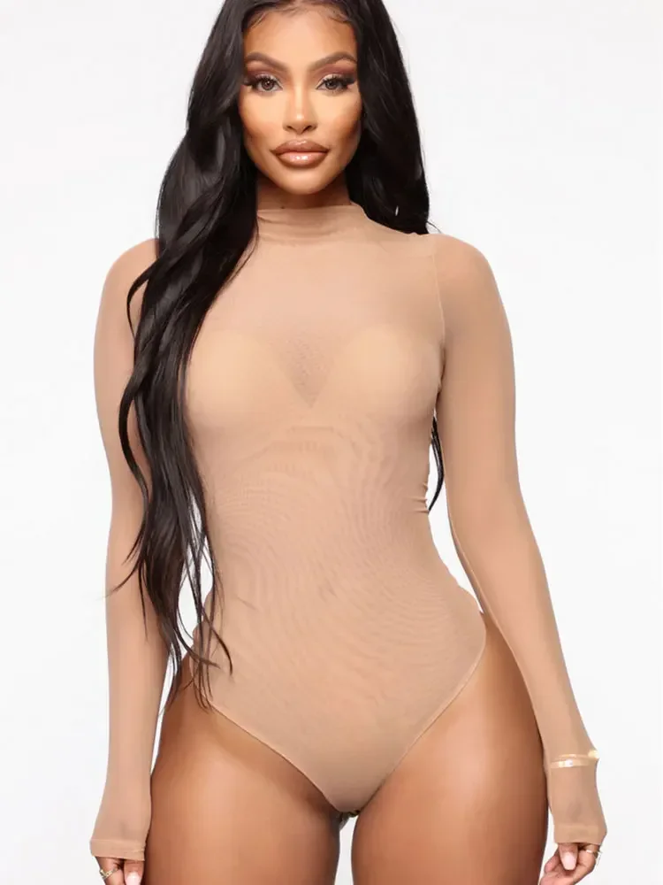 Sexy Transparent noir corps femme maille mince Body haut pour dames voir à travers Body Shapewear femmes Baddie tenues
