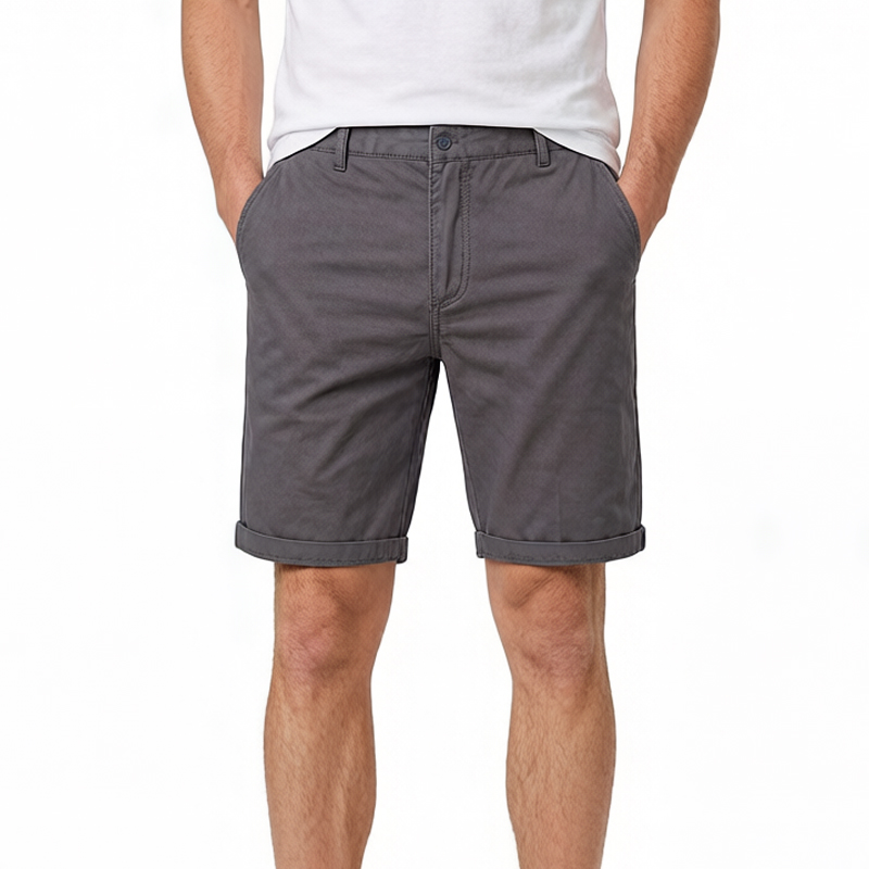 Shorts décontractés classiques pour hommes 100% coton, kaki, gris, marine, noir, shorts jusqu'aux genoux, style américain, streetwear, shorts de golf