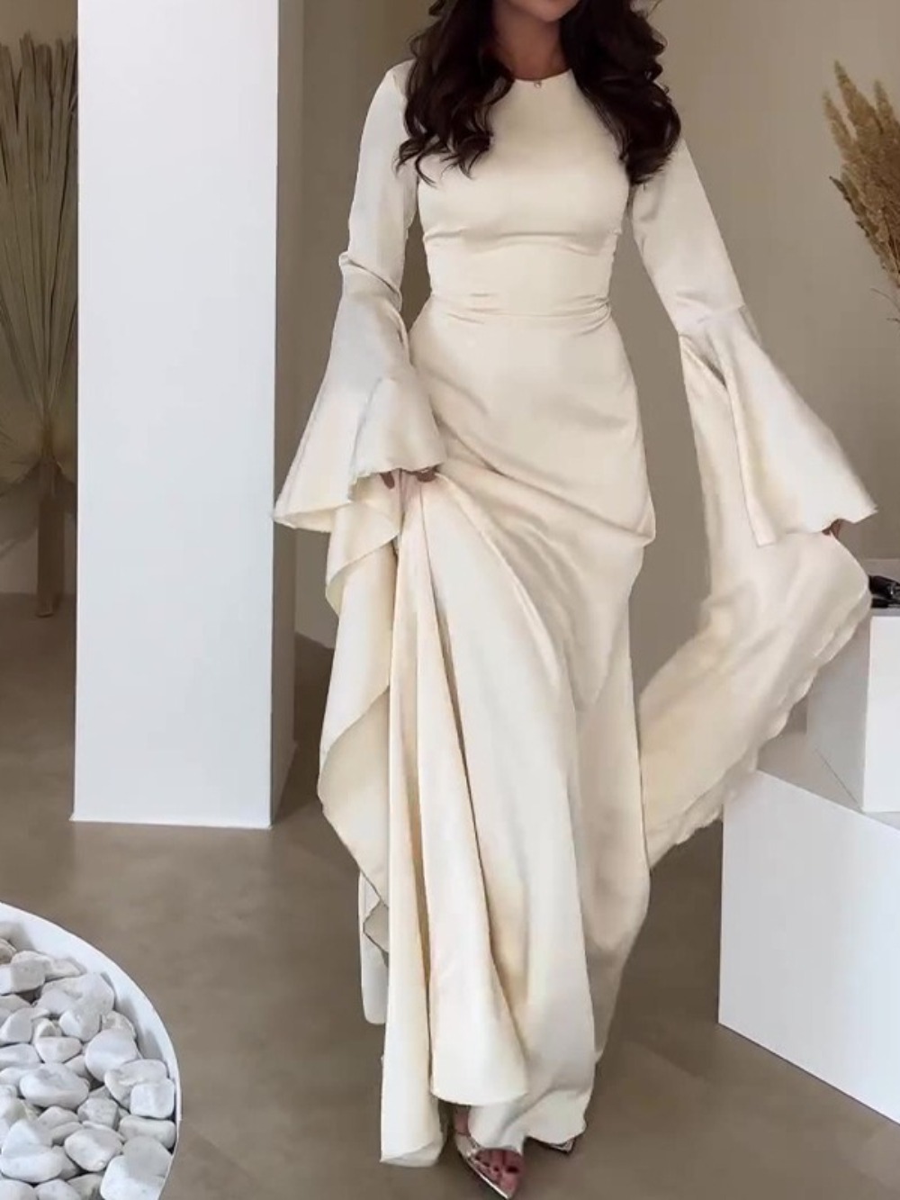 Eid femmes musulmanes Robe Abaya manches évasées robes Largos fête Caftan Jalabiya Ramadan robes longues dubaï caftan Robe arabe 2025