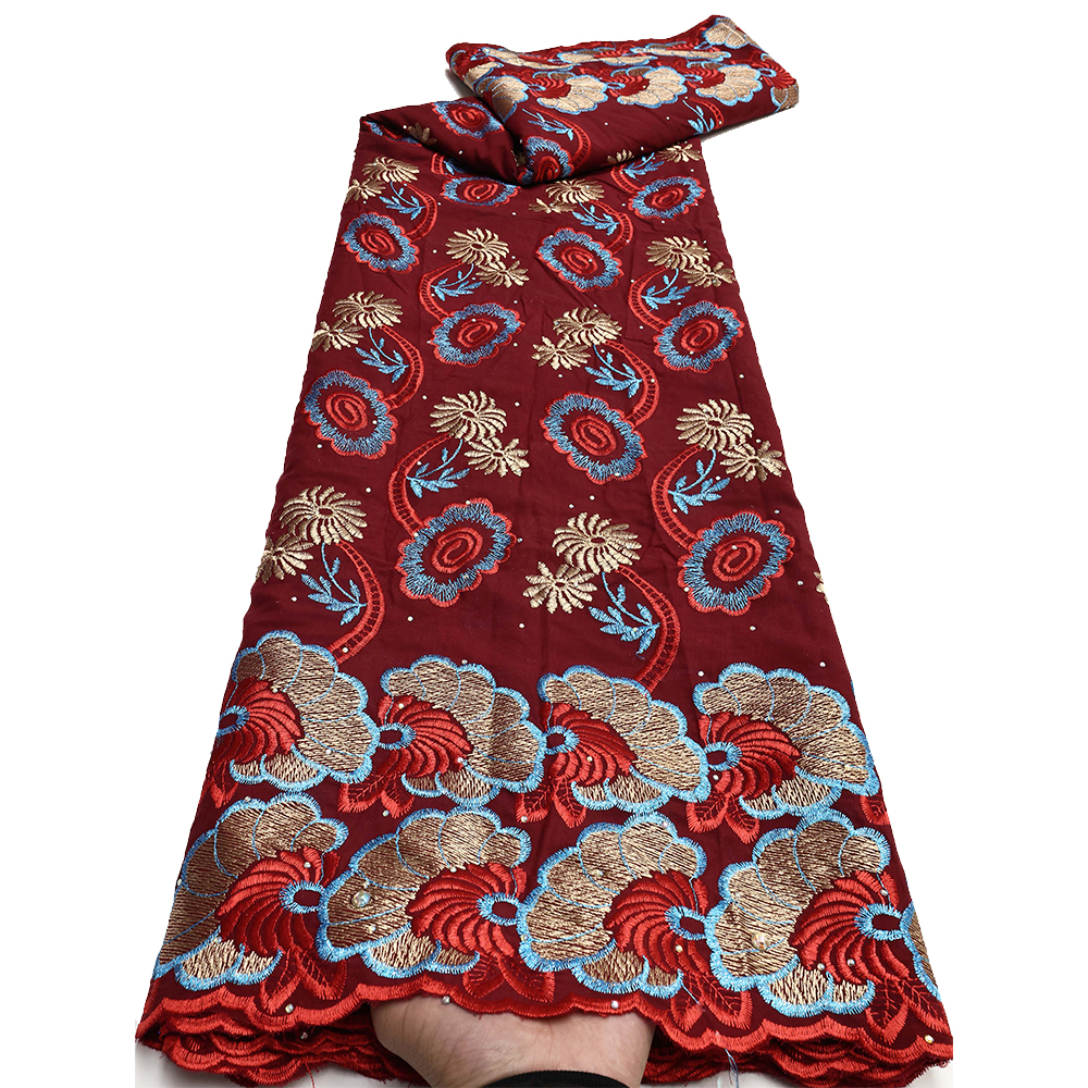 Tissu africain en dentelle de coton 2025, tissu nigérian en dentelle de Voile suisse de haute qualité pour femmes, matériel de fête
