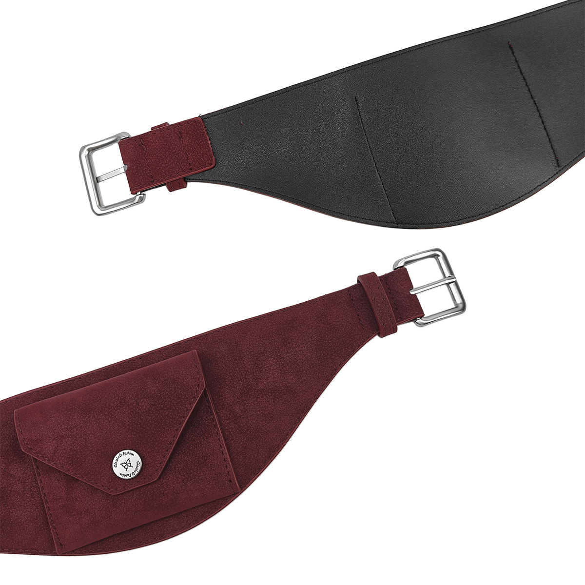 Le nouveau sac de taille haut de gamme pour femme à ceinture large rouge Ankela avec une ceinture décorative peut bien avec une jupe