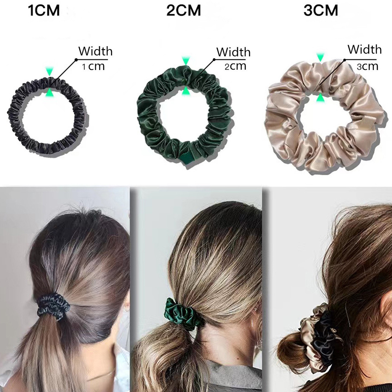 JHair Scrunchies for Men, Pure Mulberry, InjHair Ties, Hairbands, Skinny Ponytail Holders, Solid Document, Natural Hair Accessrespiration, 100%