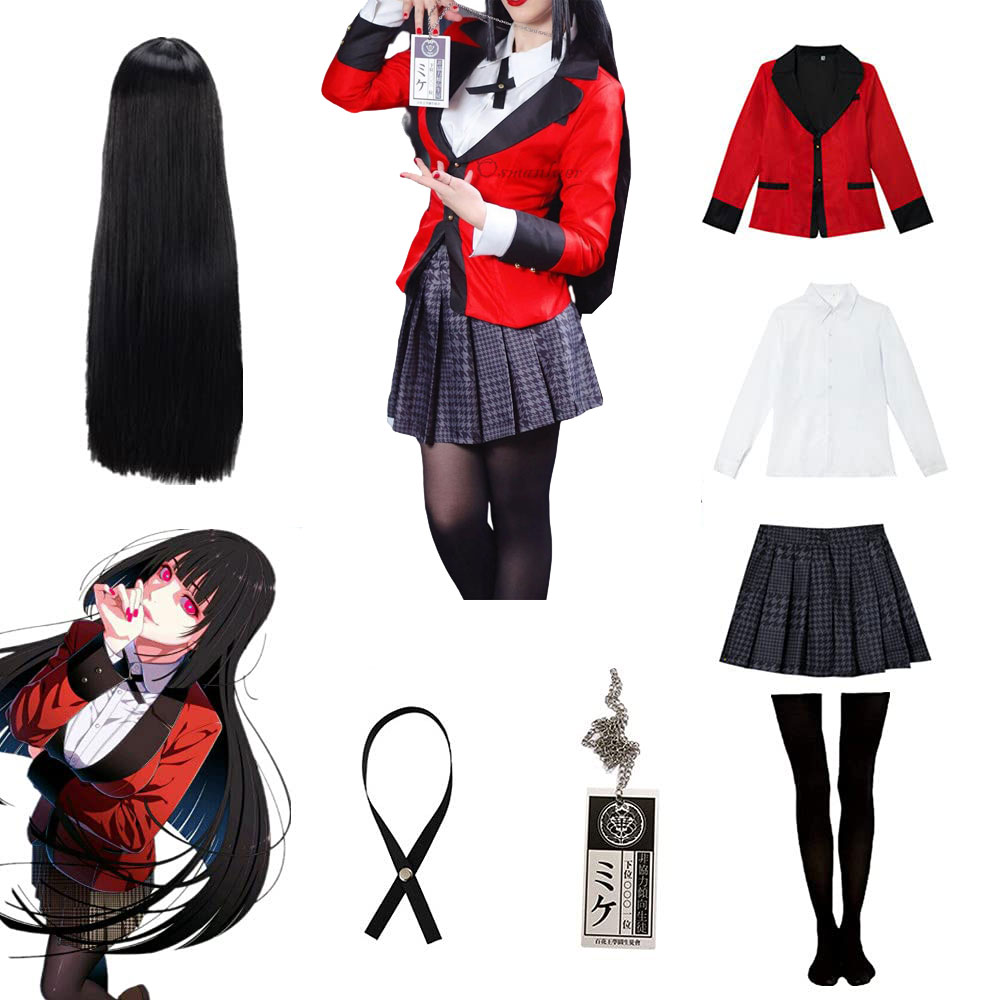 Uniforme scolaire pour filles et femmes, Anime Kakegurui Cosplay Jabami Momobami Kirari Yumemite, tenues robe JK