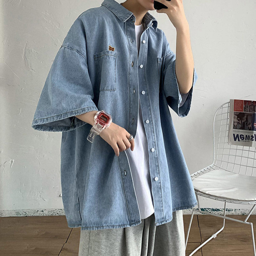2025 chemises hommes vêtements mode à manches courtes été Style coréen ample tout-match Cargo beau Homme solide hauts Harajuku