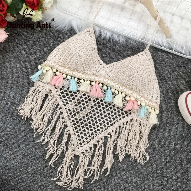 Hauts mignons femmes haut à licou ropa de mujer sexy crochet camisole femmes évider crochet réservoirs hauts