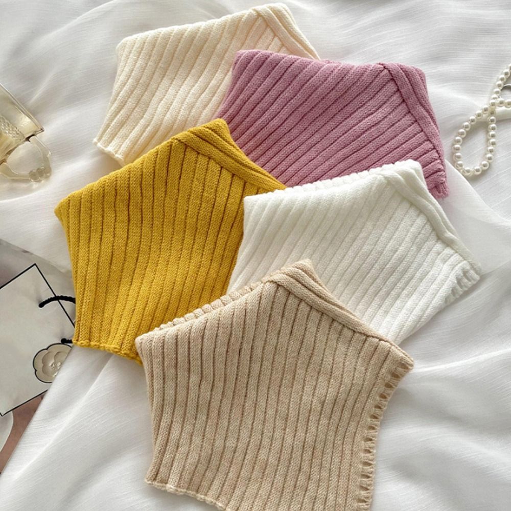 Écharpe tricotée à faux col pour femme, chaude, col roulé, chauffe-cou, détachable, coupe-vent, hiver