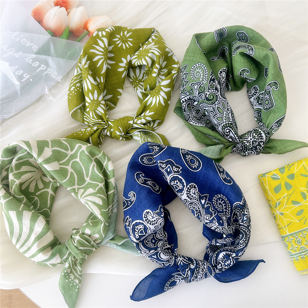 55*55 cm coton foulard Bandana écharpe Turban châle mouchoir cheveux accessoires envelopper foulard