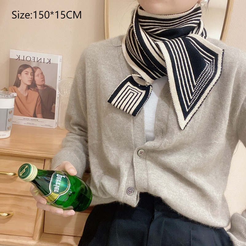 Écharpe tricotée polyvalente pour femme, écharpe classique et élégante, coréenne, à la mode, automne et hiver