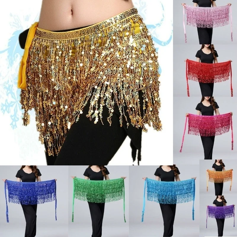 Robe de danse du ventre pour femmes, ceinture en chaîne de taille, accessoires de spectacle sur scène Hula brillant, accessoire de Costume de danse du ventre, jupe de danse du ventre