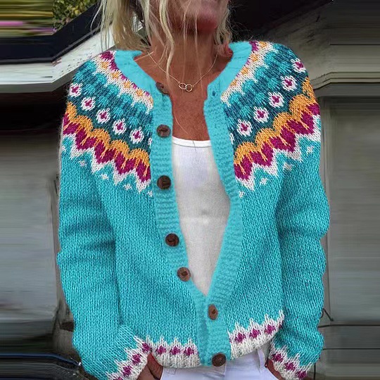 ​ Cardigan en tricot Jacquard de Style ethnique pour femmes, style bohème, ouvert sur le devant, manteau avec frange, coupe ample, vêtements d'extérieur pour printemps et automne