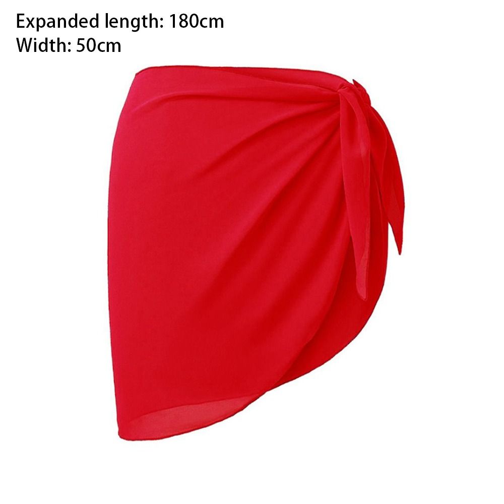 Doux court Sarongs en mousseline de soie maillot de bain cache écharpe couverture jupe courte enveloppement pure été plage Bikini femmes