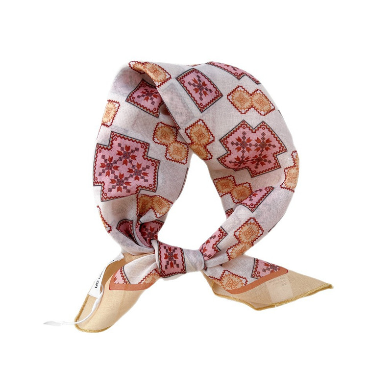 Foulard carré imprimé motif géométrique 56 cm, écharpe, bandana, ruban pour cheveux, bandeau