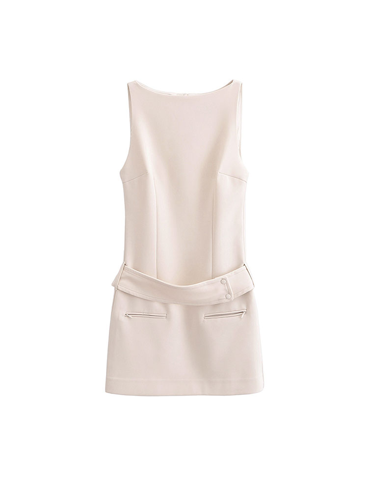 Robe d'été pour femmes, nouvelle mode, sans manches, élégante, avec ceinture, coupe cintrée, tenue décontractée