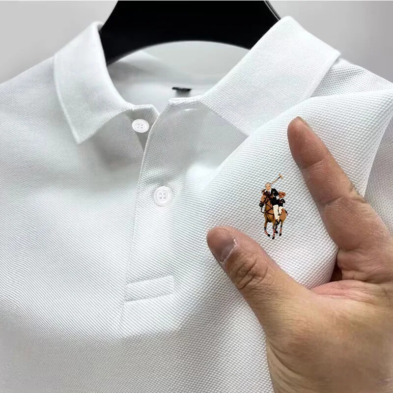Polo décontracté pour homme, imprimé tendance, vêtement de rue, haut décontracté à manches courtes, vêtement respirant à séchage rapide.