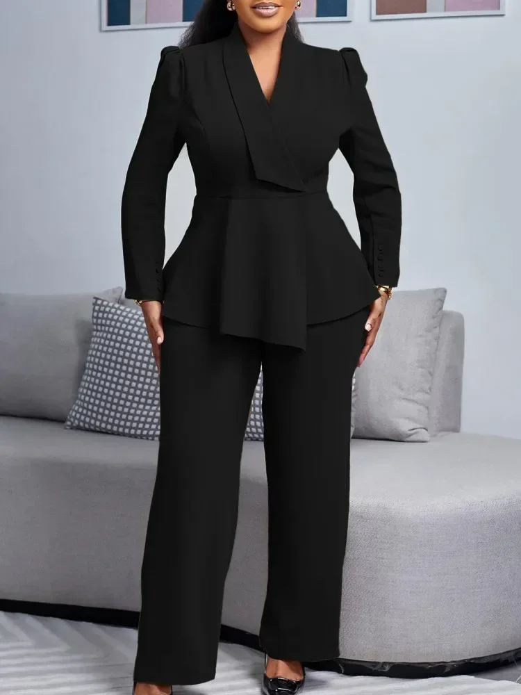 2 pièces femmes ensembles grande taille nouveauté correspondant deux pièces ensembles Blazer manteau haut pantalon costumes tenues vêtements