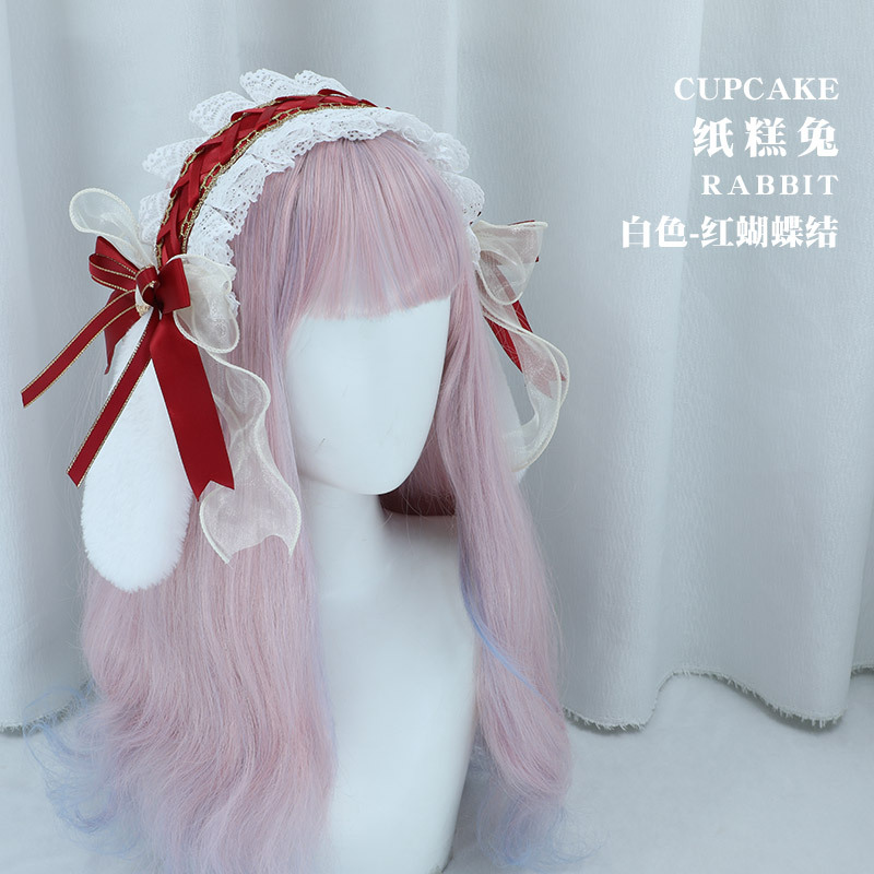 Bande de cheveux Lolita Kawaii Bunny Girl Cosplay, ruban de sauna, coiffure oreilles de lapin JK, cerceau à cheveux, accessoires, accessoires