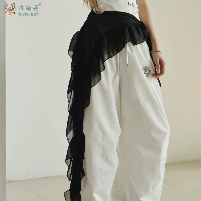 Vêtements de danse du ventre pour femmes, écharpe de hanche imprimée léopard, rideau de pet de danse Jazz, écharpe de taille pour pratique de danse orientale pour adultes