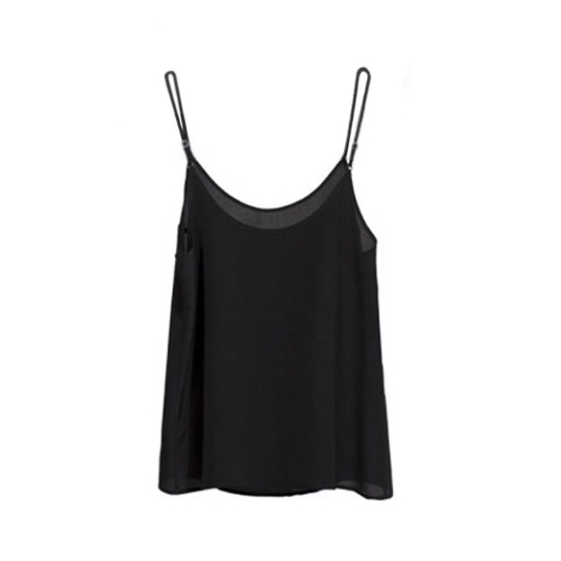 Camisole 100% soie de mûrier pour femme, idéale à porter en extérieur ou comme sous-vêtement, avec bretelles réglables
