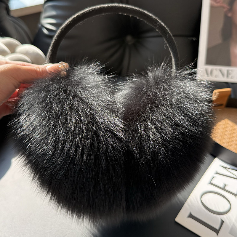 Nouveau hiver réel fourrure de renard cache-oreilles pour femmes naturel fourrure de renard foulards double usage véritable plus chaud en peluche oreille Muff extérieur solide fourrure