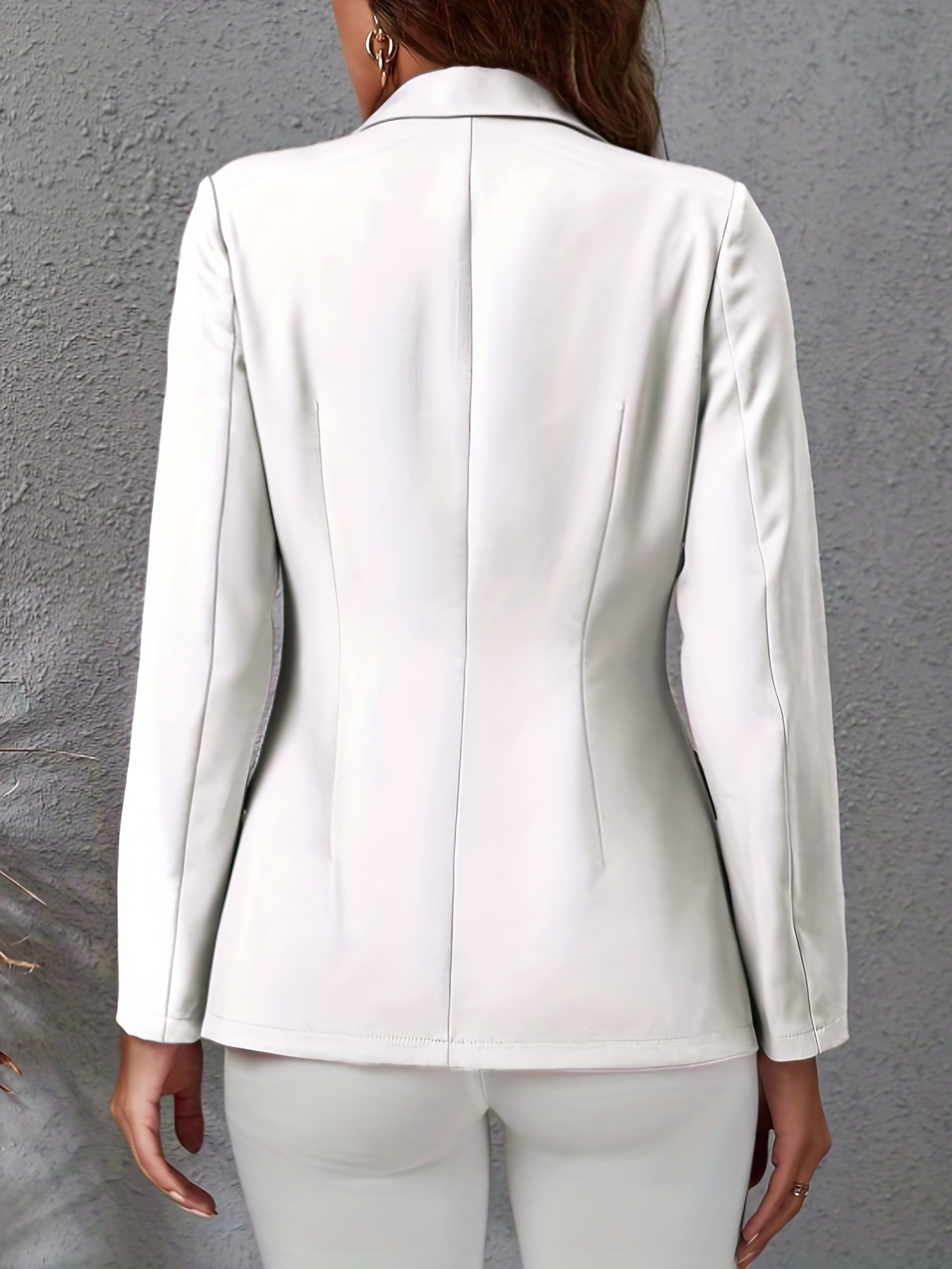 Blazer élégant pour femmes, couleur unie, tendance, adapté à un usage quotidien décontracté et professionnel