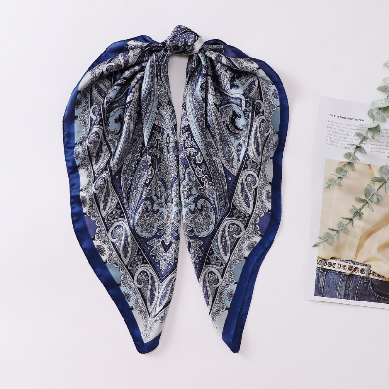 Nouveau Paisley pied-de-poule imprimé carré écharpe couleur café mince lisse cou écharpe Style Vintage crème solaire foulard pour les femmes